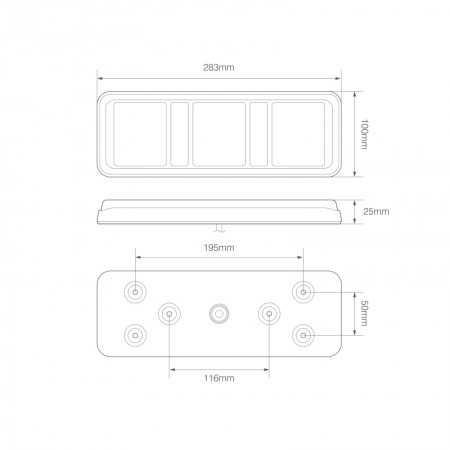 283 Series - Triple Combination Lamp (w/ Reverse)